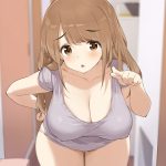 【二次】大きなおっぱいなのにノーブラで乳首ポッチしちゃってる女の子のエロ画像